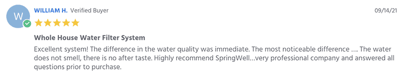 SpringWell Whole House Filter Testimonial