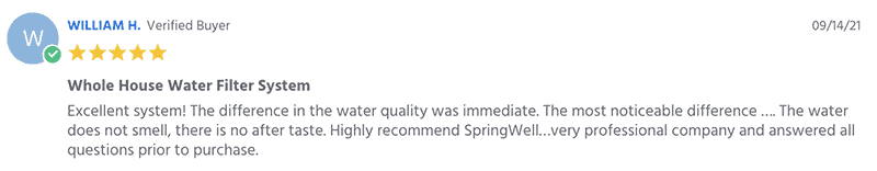 Springwell Lead filtration system testimonial