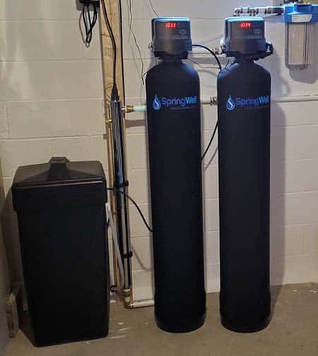 Springwell tannin removal system installed with a filter combo