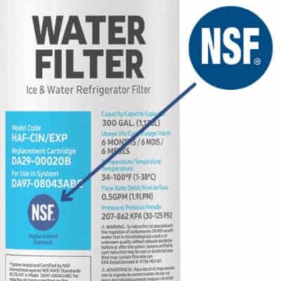 NSF Certified Label