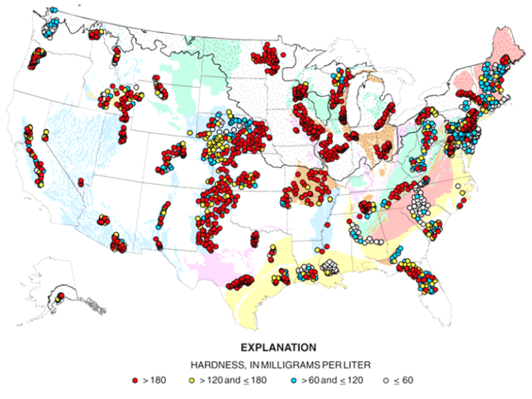 What S The Ideal Water Hardness Level 2025 Guide QWL US Hard Water Map 768x576