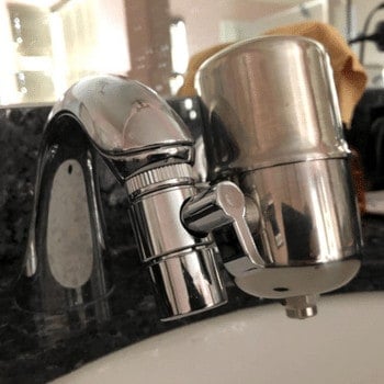 Close up look at the Engdenton faucet water filter features