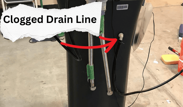 clogged drain line is a common issue with water softeners.