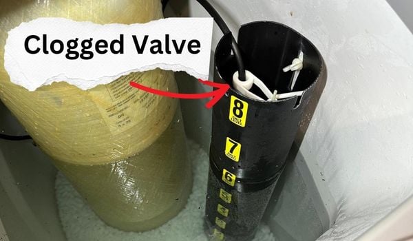 Clogged valve