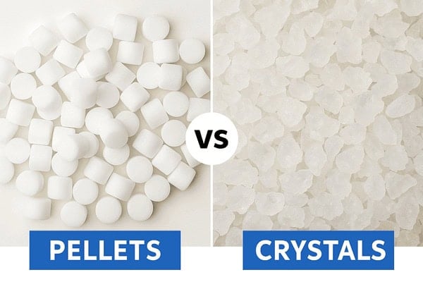 This photo illustrates the differences in each type of softening salt