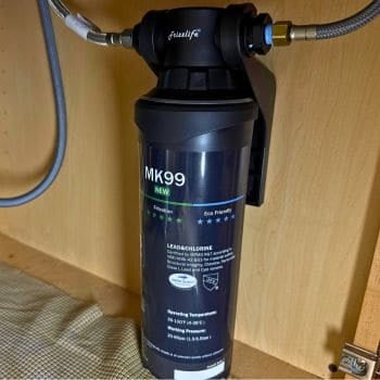 Frizzlife MK99 under sink water filter installed on cold water line